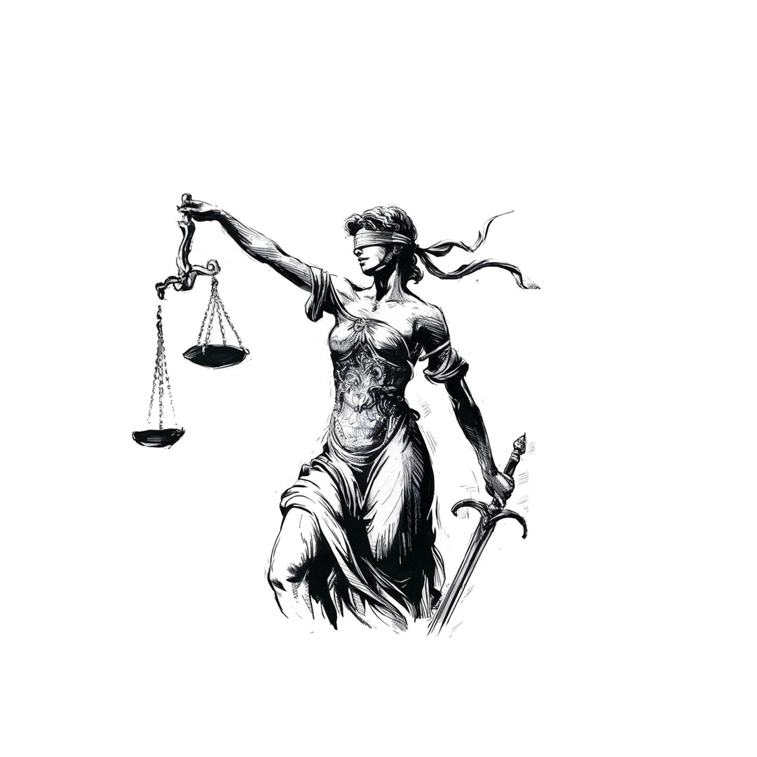 Themis Justice Tattoo Sketch | Goddess of Justice Tattoo Design | Lady ...