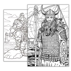 Vikings Coloring Page - Norse Mythology Printable - Viking Warrior ...