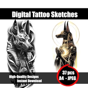 Anubis Tattoo Sketch, Egyptian God Fine Line Tattoo Design, Ancient Mythology Line Art, Minimalist Anubis Drawing, Tattoo Inspiration