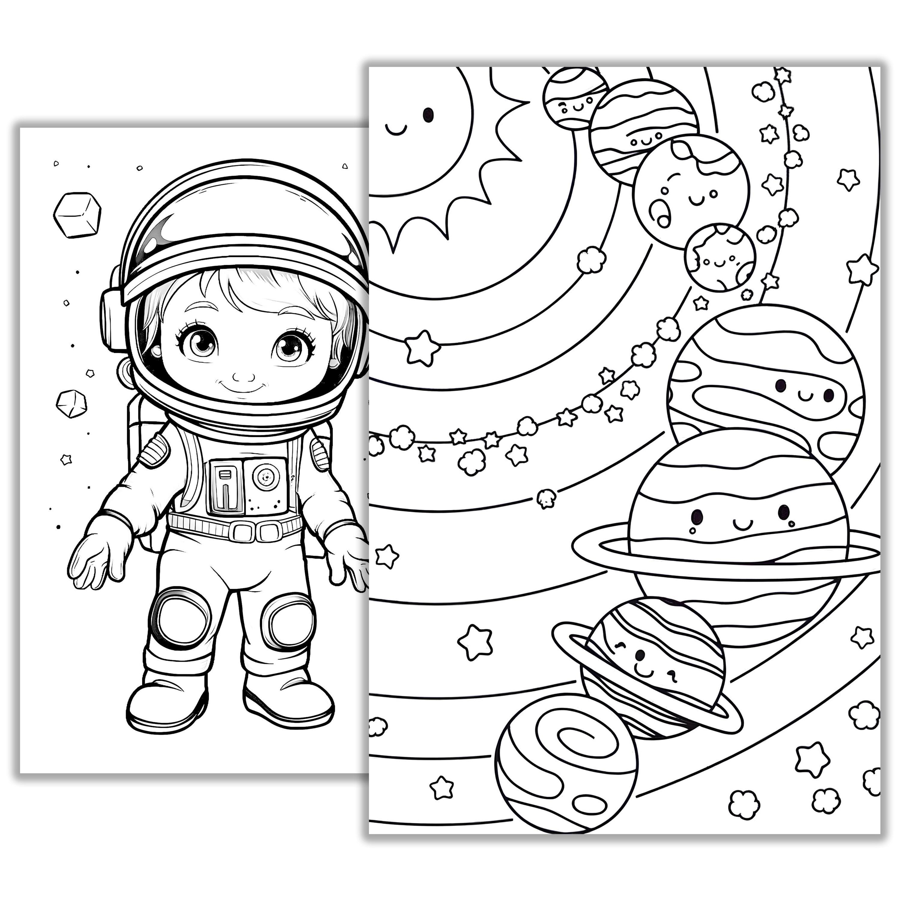 Space Coloring Pages – Fun Printable Coloring Sheets for Kids \u0026 Adults,  Digital Download Galaxy, Planets, Astronaut, Rocket Activity Book - Etsy, image size:3000x3000