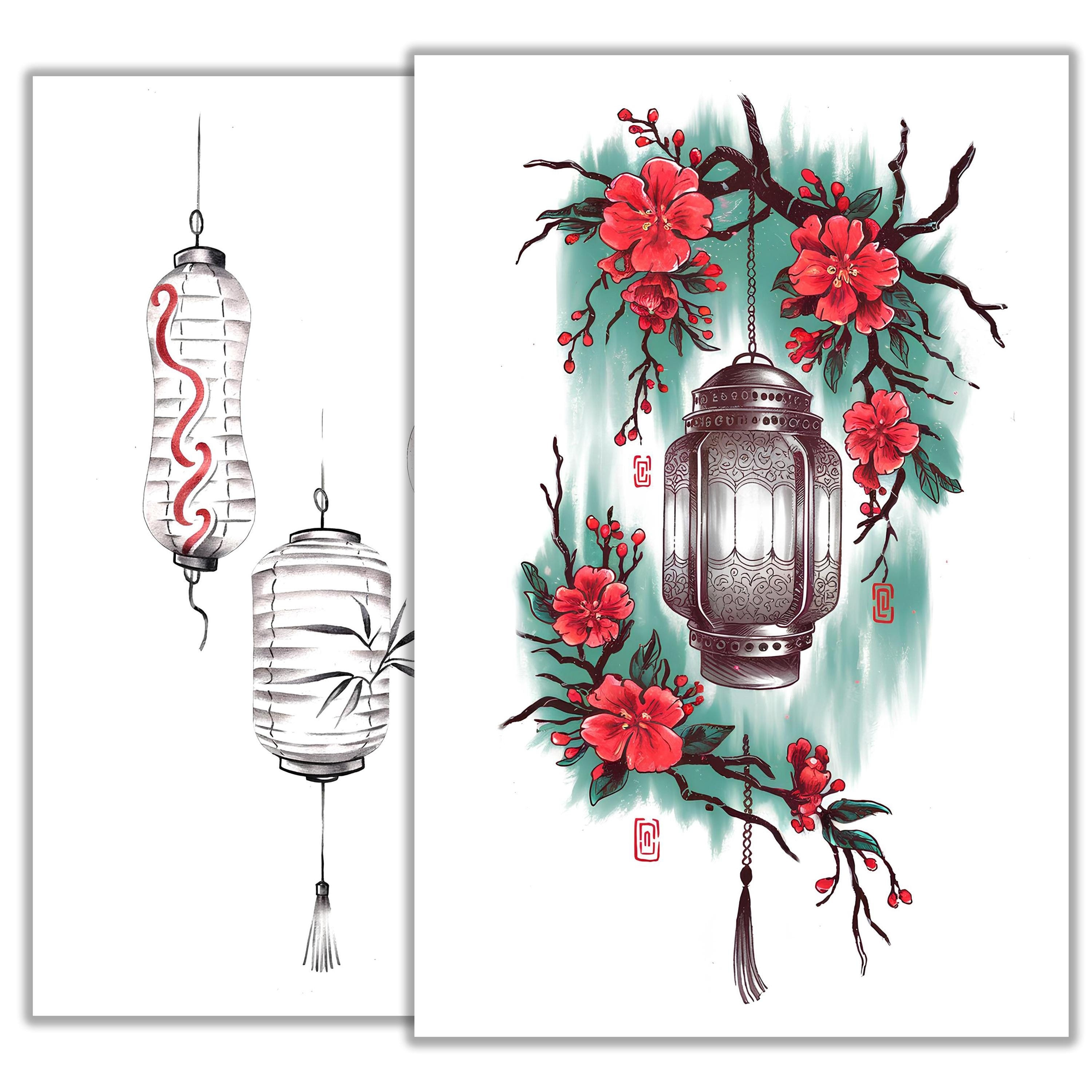Japanese Floating Lanterns Tattoo japanese-floating-lanterns-tattoo