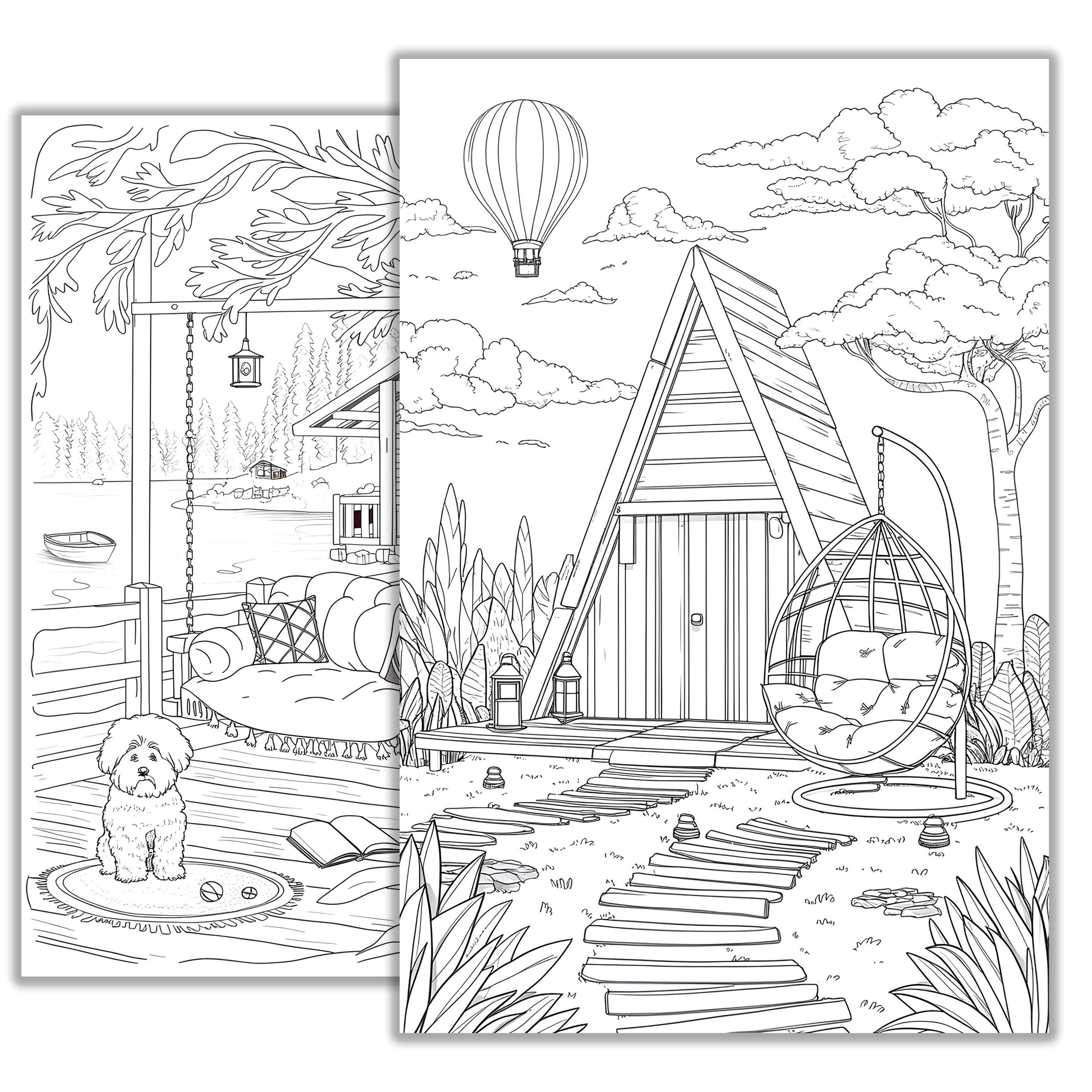 Cozy Place Coloring Page | Printable Relaxation Art for Kids & Adults ...