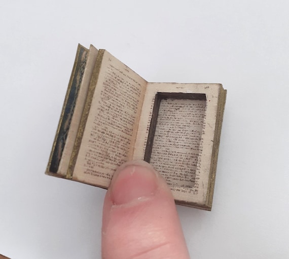 Dollhouse Secret Compartment Book - Kit or Made-up. Plus 2 Non-Opening Books Diorama Library Apothecary. 1:12 Miniature Antique Style.