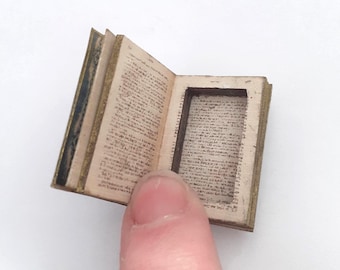 Dollhouse Secret Compartment Book - Kit or Made-up. Plus 2 Non-Opening Books Diorama Library Apothecary. 1:12 Miniature Antique Style.