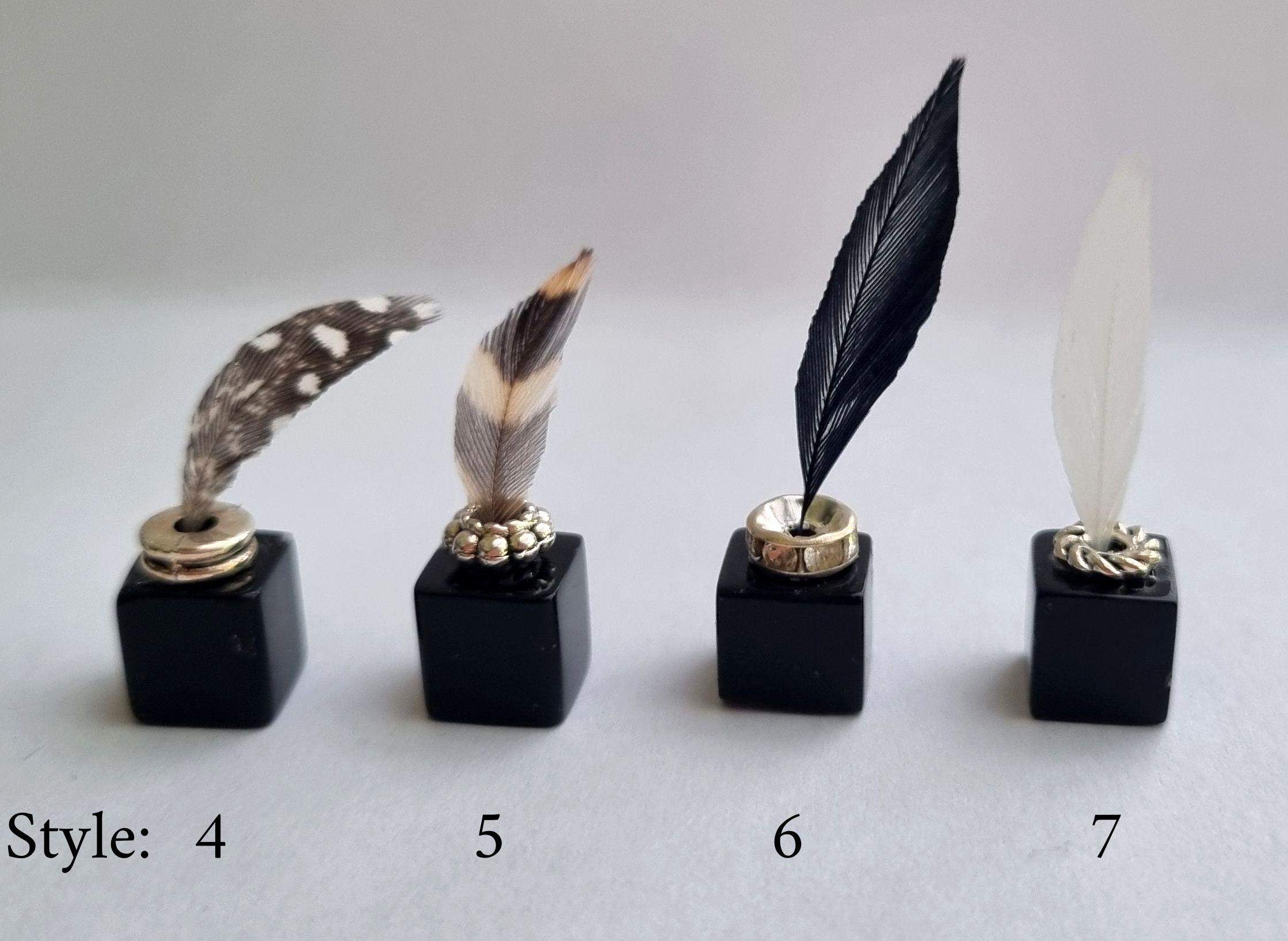 Dolls House or Miniature Collector - Ink Well and Quill Using a Real ...