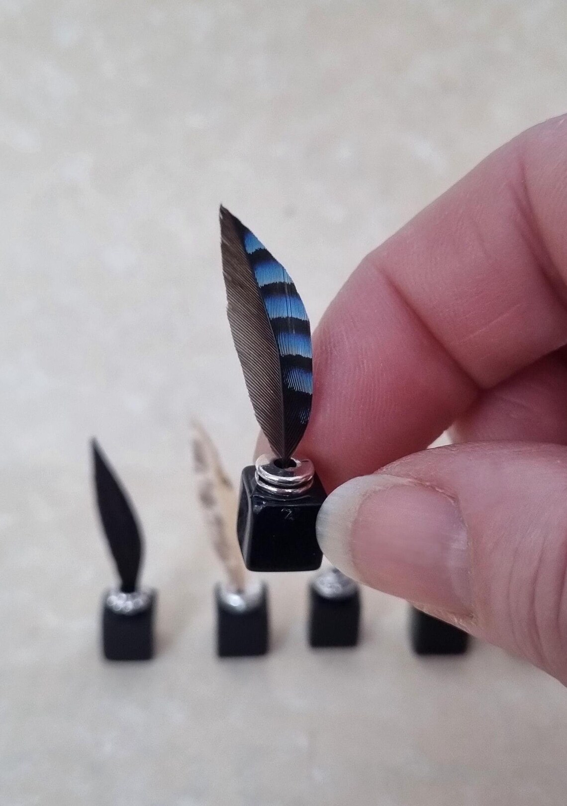 Dolls House or Miniature Collector - Ink Well and Quill Using a Real ...