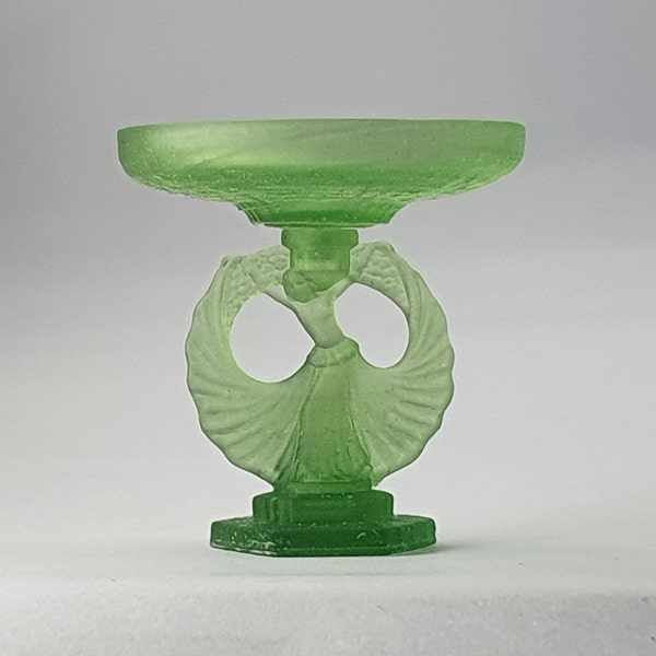 Art Deco Dolls House Green Glass Girl - Flowing Skirt - Fancy Fruit Bowl. Resin Ornament in 3 sizes, 5 Colours. 1/12 1/24 1/48