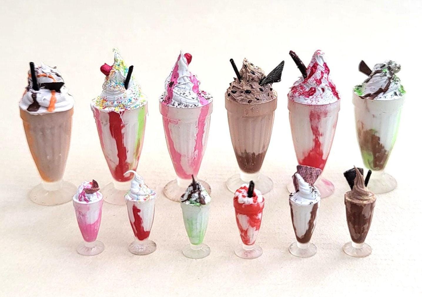 Melody Jane Miniatur-Eiscafé-Set: Schokolade & Eisbecher Im Maßstab 1:12 Für Puppenhäuser
