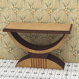 Dolls House Art Deco Console or Hallway Table. Iconic 1920s 1930s Style. Wood, Painted or Mirror. 12th 24th or 48th scale. Kit or Ready Made
