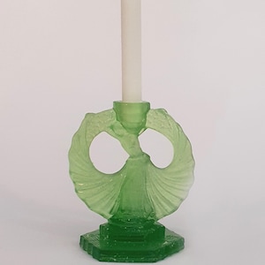 Art Deco Candlestick Holder Glass Look Girl with Flowing Skirt Resin Ornament for Dolls House. 5 Colours. 3 sizes. 1/12 1/24 1/48