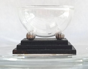 Unique Art Deco Style - Dolls House Miniature - Glass Fruit or Punch Bowl Floating on Stand. In Two Pieces. 3 Different Designs. 12th Scale.