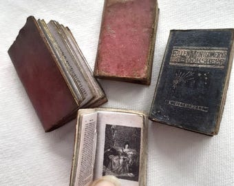 Dollhouse Antique Books Kit X 4 in 12th Scale. Library, Study, Bookshelf, Coffee Table. Make your own or Ready-made. Sizes 2.7 - 3 cm.
