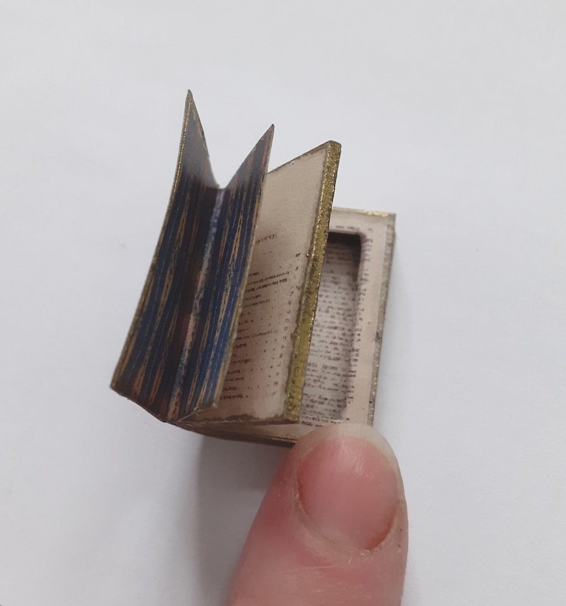 Dollhouse Secret Compartment Book - Kit or Made-up. Plus 2 Non-Opening Books Diorama Library Apothecary. 1:12 Miniature Antique Style. image 6