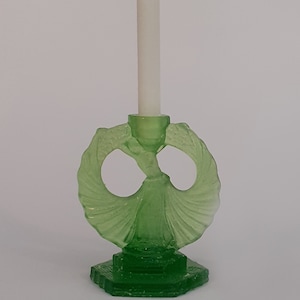 Art Deco Candlestick Holder Glass Look Girl with Flowing Skirt Resin Ornament for Dolls House. 5 Colours. 3 sizes. 1/12 1/24 1/48