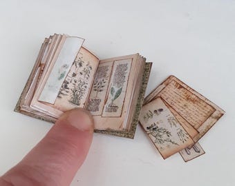 Miniature Antique look Apothecary Healers Herbalist Recipe Remedies Book 'Make Your Own' Kit or 'made-up'. For Dolls House. 1:12 Paper Print