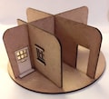 Willowbrook Cottage Dollhouse, a Unique Circular Basic Blank Kit with 4 Rooms + Door & Window. 2 Sizes - 48th or 24th Scale. Easy Assemble.