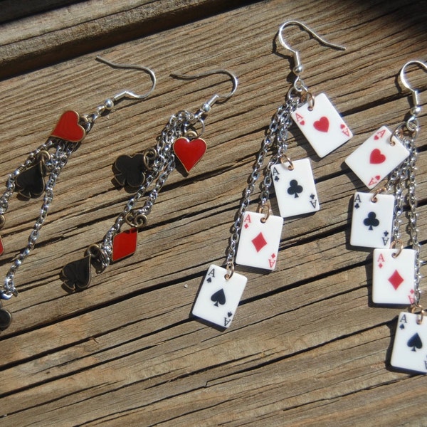 playing card earrings