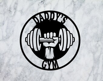 Gym Sign | Personalized Home Gym Sign | Custom Metal Gym Sign | Home Gym Sign | Cross Fit Sign | Custom Metal Gym Sign | Workout Room Wall