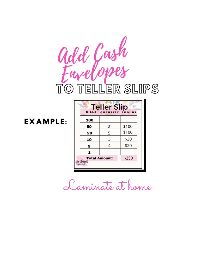Teller Slips, Cash Breakdown, Printable Cash Breakdown, Bank Teller ...