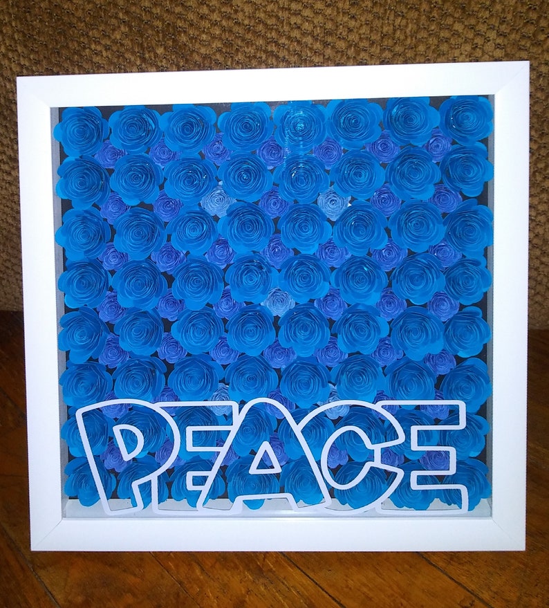 Paper Flower Shadow Box Framed 3D Wall Art With Flowers Etsy