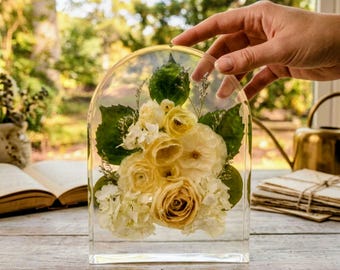 DEPOSIT Resin Flower Preservation, Custom Dried Wedding Bouquet Keepsake, Preserved Funeral Florals in Resin