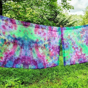 Custom Tie-dye Curtain Panel Set of 2, Colorful Tie Dye Tapestry for Wall