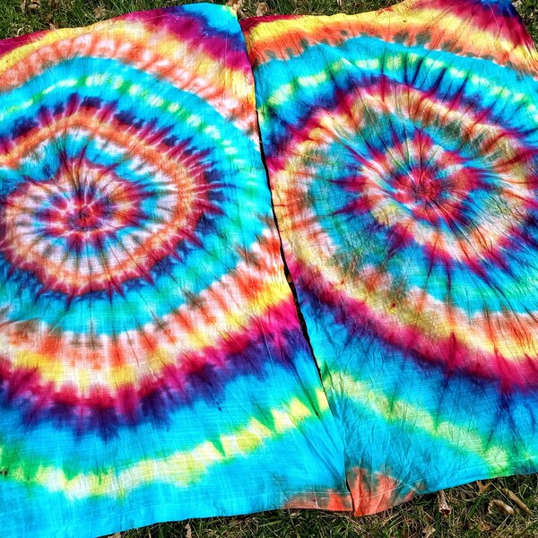 Custom Tie-Dye Window Panel Curtains, Hippie Curtains for Bedroom, Colorful Tie-Dye Curtains for Kids, Tie-Dye Wall Tapestry, Boho Bedroom