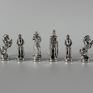 The Medieval era Metal Chess Pieces - For Birthday Gift, Chess Set Handmade