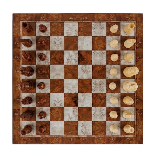 Mocha Design Klassisches Schachspiel und Dame aus Holz großes Schach