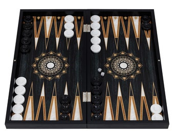 Limited Edition Backgammon mit neuen Designs 48 Zentimeter aus Holz Strategie Brettspiel Würfelspiel