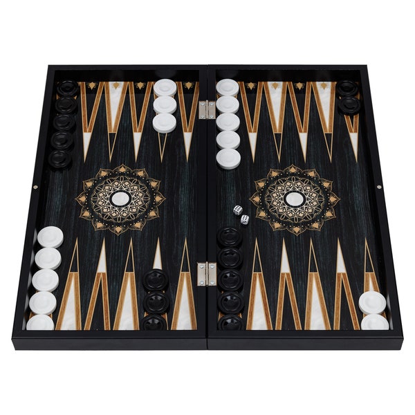 Limited Edition  Backgammon mit neuen Designs 48 Zentimeter aus Holz Strategie Brettspiel Würfelspiel