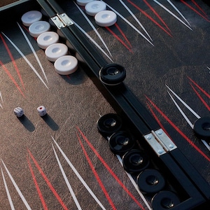 Classic Black Faux Leather Backgammon Set - Elegant and Durable Design with Modern Details - Perfect Gift for Game Enthusiasts