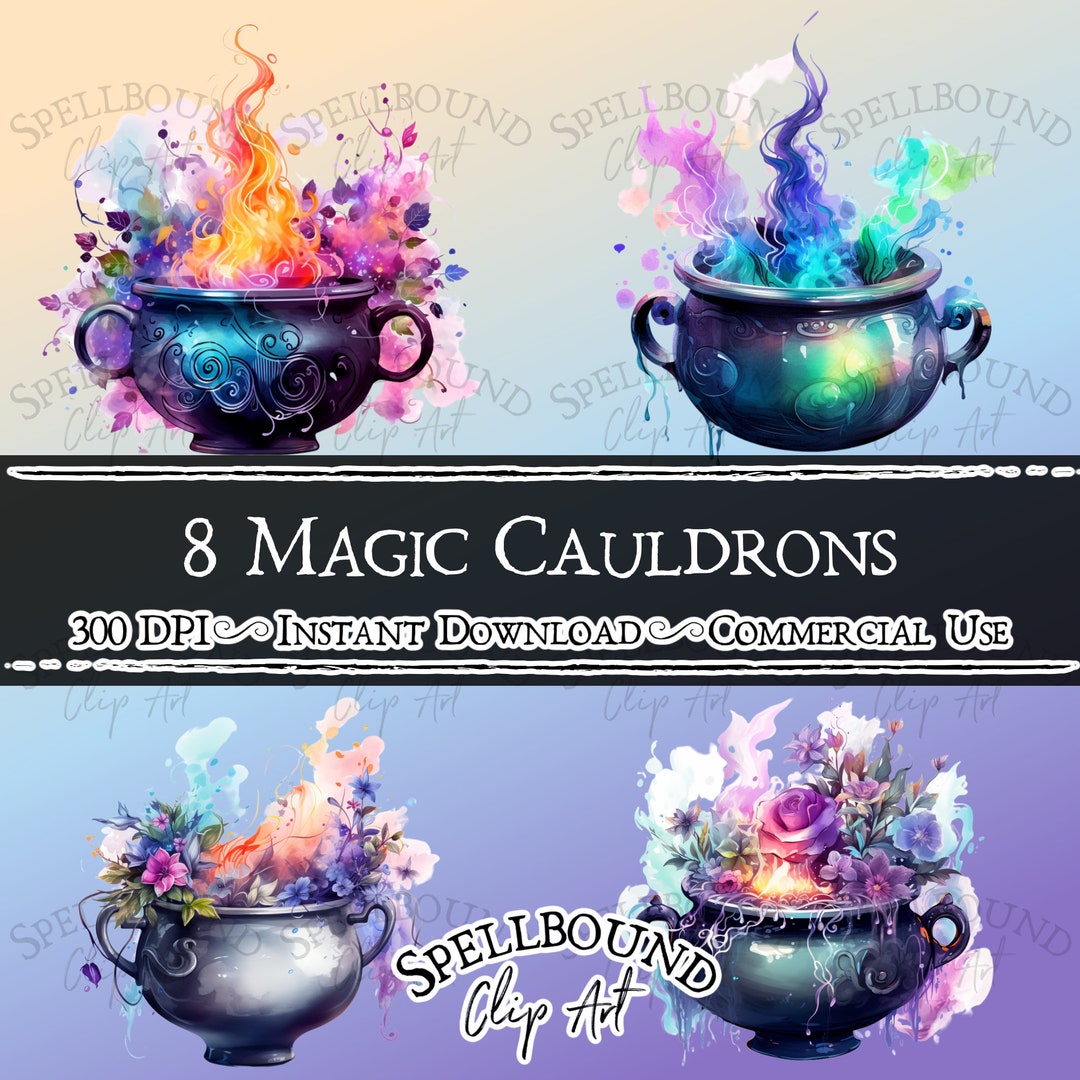 Magic Witch Cauldrons Digital Clipart Commercial Use Instant - Etsy