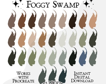 Procreate Color Palette, Earth Tones, Color Swatches, iPad Procreate Tools, Commercial Use, Forest Floor