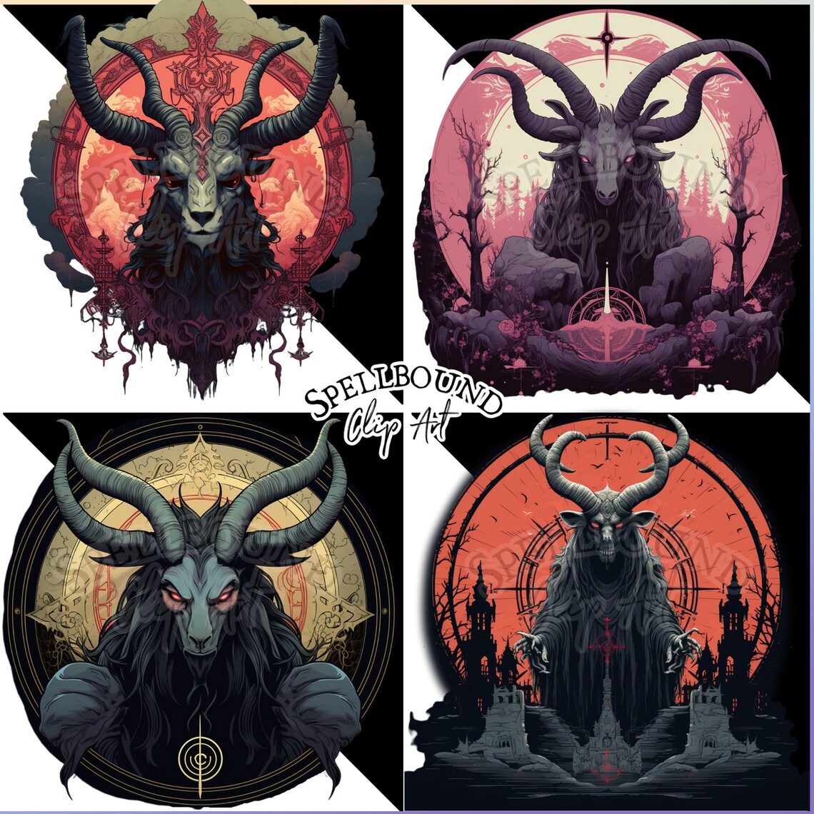 Baphomet Sigils Digital Clipart, Commercial Use, Instant Download ...