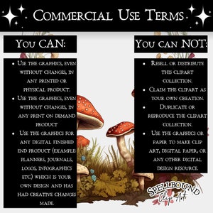 Puede incluir: T&eacute;rminos de uso comercial para una colecci&oacute;n de clipart con setas rojas y blancas con hojas verdes. El texto indica que los gr&aacute;ficos se pueden usar en productos f&iacute;sicos y digitales, pero no se pueden revender ni reclamar como originales.