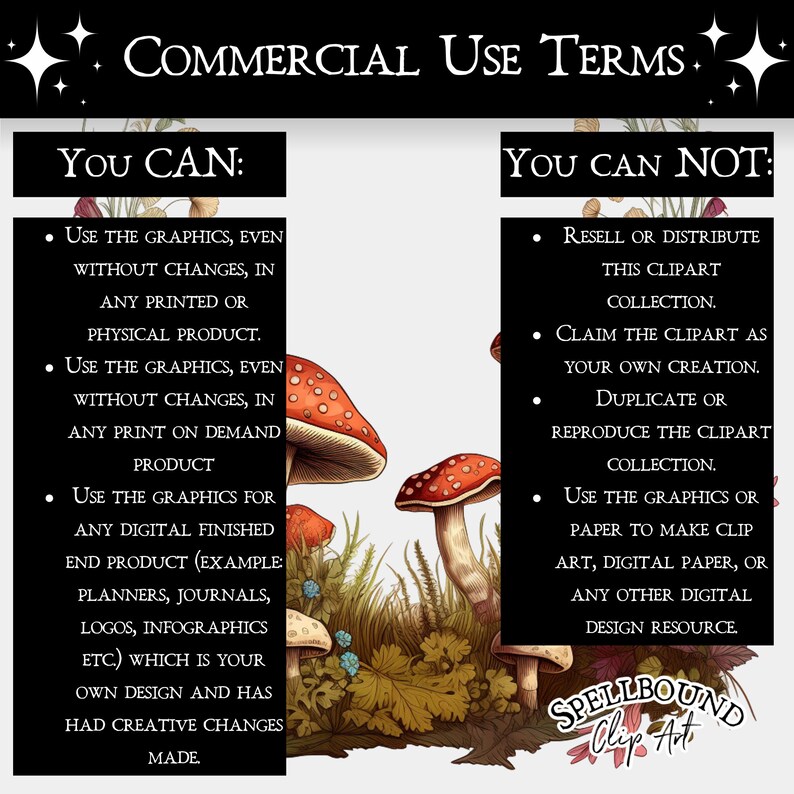 Puede incluir: T&eacute;rminos de uso comercial para una colecci&oacute;n de clipart con setas rojas y blancas con hojas verdes. El texto indica que los gr&aacute;ficos se pueden usar en productos f&iacute;sicos y digitales, pero no se pueden revender ni reclamar como originales.