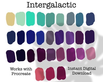 Procreate Color Palette, Galaxy, Sky Colors, Color Swatches, iPad Procreate Tools Commercial Use