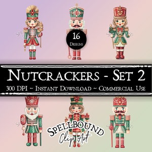 Christmas Nutcrackers Digital Clipart, Commercial Use, Instant Download, Nutcracker Clip Art, PNG, Christmas Clip Art, Holiday Clipart