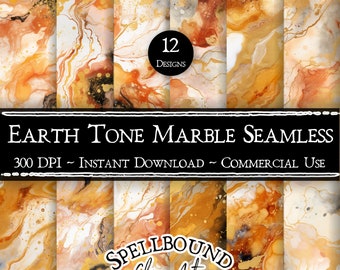 Earth Tone Natural Marble Seamless Digital Papers, Commercial Use, Instant Download, Marble Clipart, Marble Texture, Earth Tones