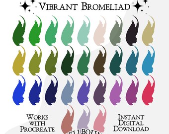 Procreate Color Palette, Floral Colors, Tropical Colors, Color Swatches, iPad Procreate Tools, Commercial Use, Green Color Palette