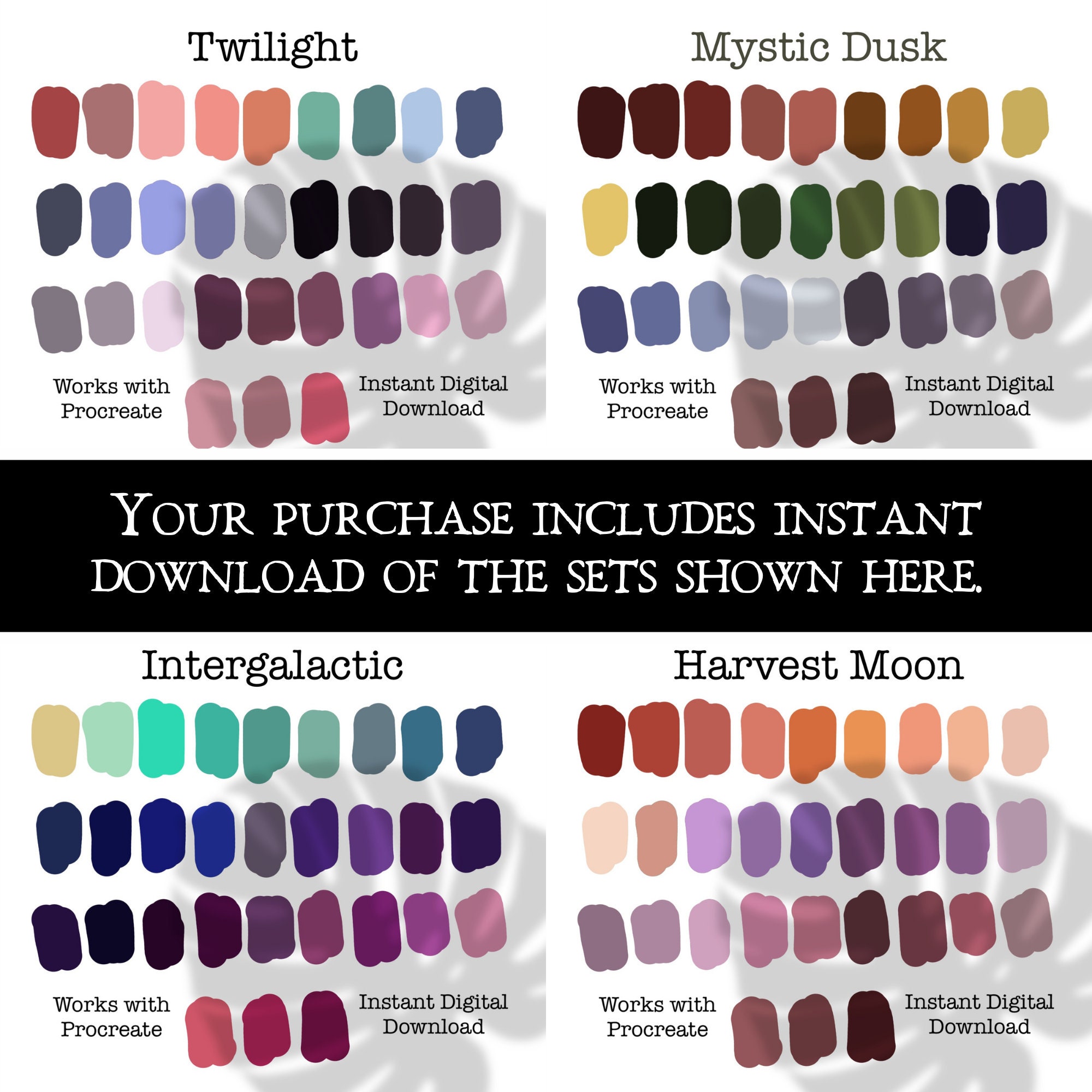Procreate Color Palette Bundle, Sky Colors, Galaxy Colors, Color ...