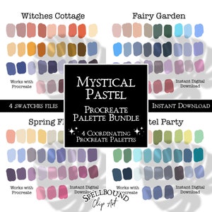Procreate Color Palette Bundle, Spring Colors, Pastel Colors, Color Swatches, iPad Procreate Tools Commercial Use