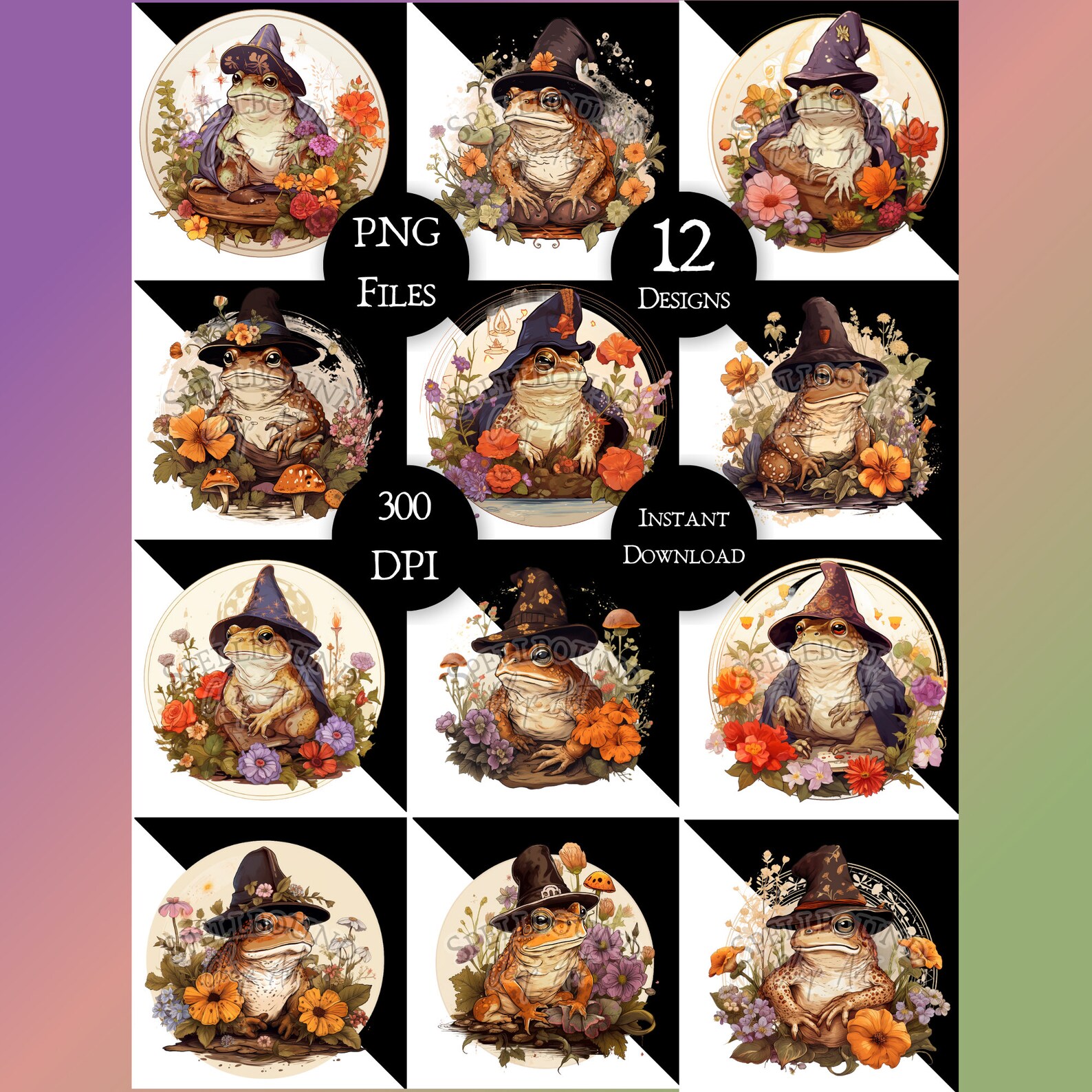 Toad Commercial Witchy Toads Digital Clipart, Commercial Use, Instant Download, Frog ...