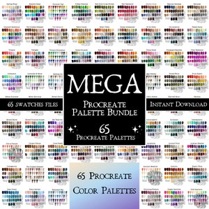 Procreate Color Palette Bundle, Bright Colors, Pastel Colors, Muted Colors, Color Swatches, iPad Procreate Tools Commercial Use
