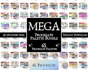 Procreate Color Palette Bundle, Bright Colors, Pastel Colors, Muted Colors, Color Swatches, iPad Procreate Tools Commercial Use