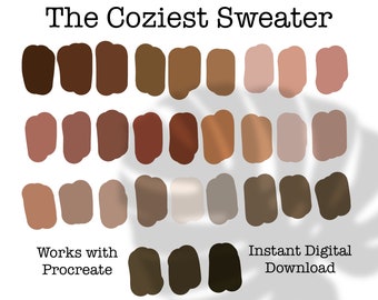 Procreate Color Palette, Earth Tones, Color Swatches, iPad Procreate Tools Commercial Use