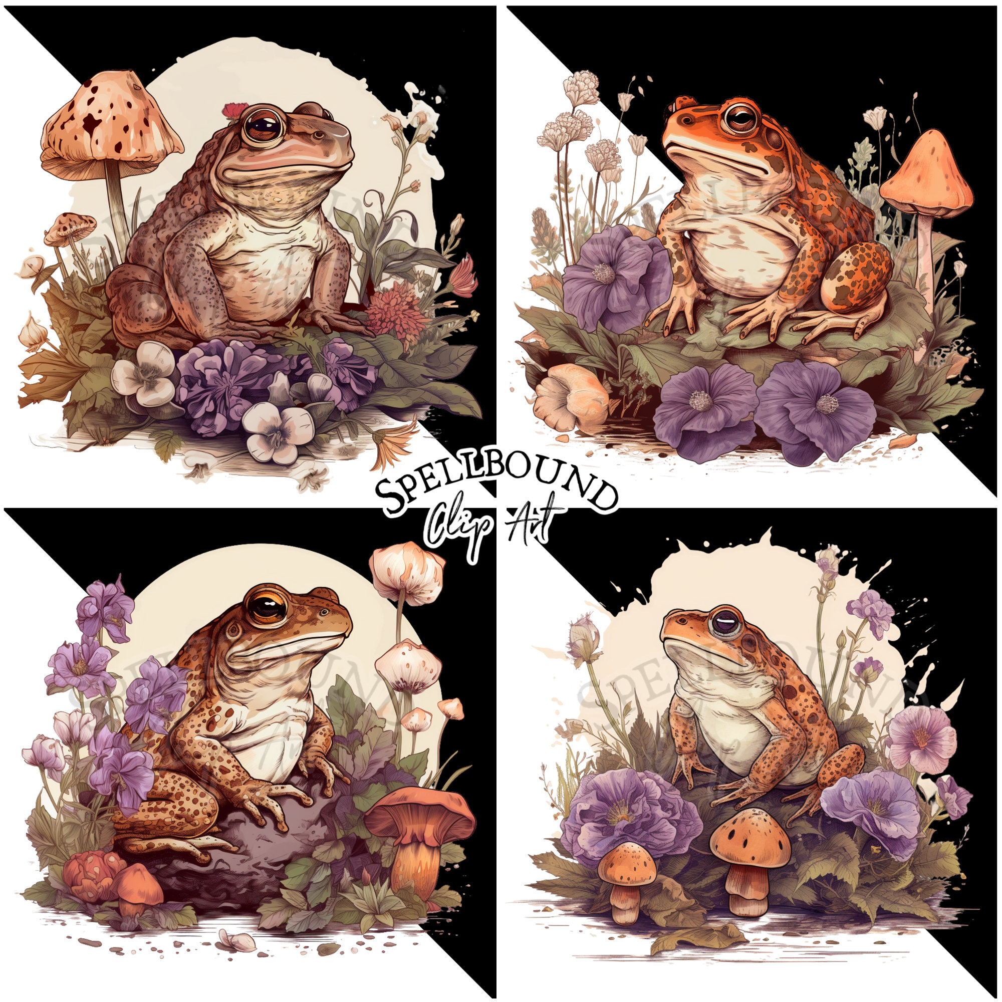 Toad Commercial Toads Digital Clipart, Commercial Use, Instant Download, Frog Clipart ...