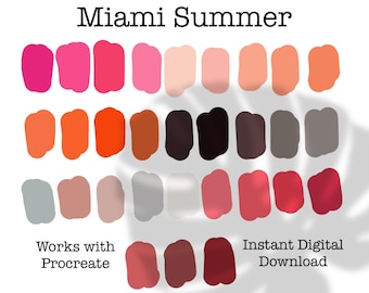 Miami Summer Procreate Farbpalette: 30 Neonfarben (Digitaler Download)