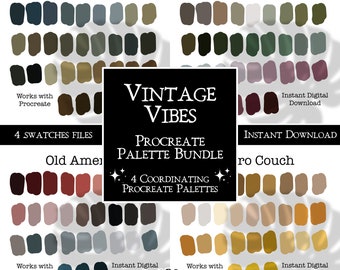 Procreate Color Palette Bundle, Natural Colors, Muted Tones, Color Swatches, iPad Procreate Tools Commercial Use